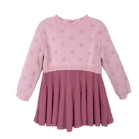 Pillin - Vestido Bebé Niña Manga Larga Tejido Con Faldón Rosado