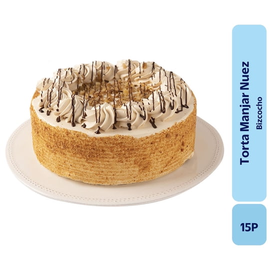 Torta Bizcocho Manjar Nuez 15p 950 gr LAF