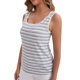 thumbnail image 4 of INSPIRE CHIC Camiseta de Tirantes de Maternidad para Lactancia con Hebillas para Mujer, Cuello en U con Acolchado, Ajuste Suelto, Chaleco a Rayas Largo XXL Gris, 4 of 6