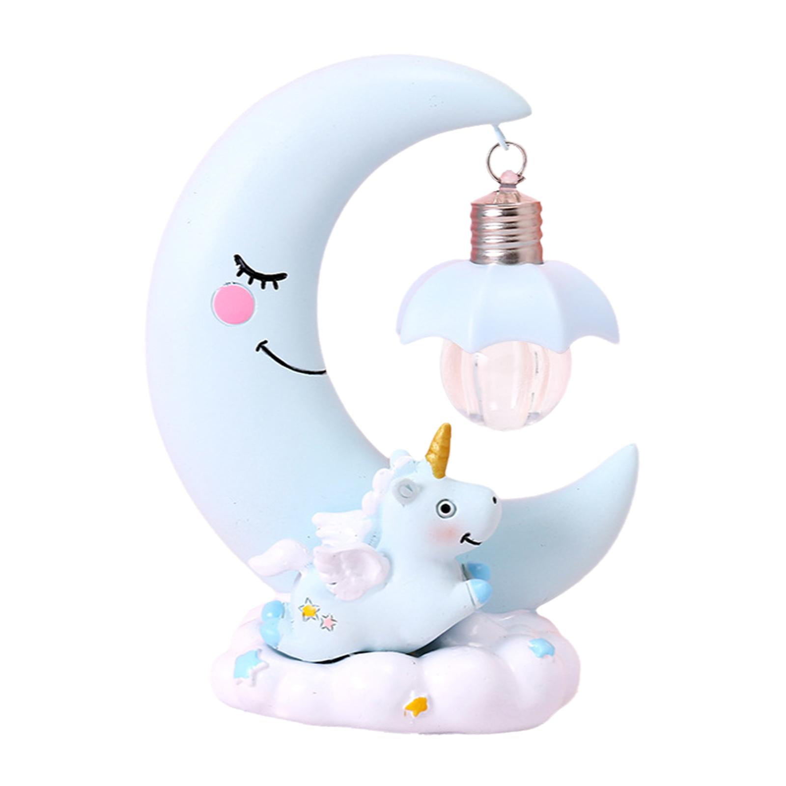 Magideal - Lámpara De Noche Con De , Adorno Bonito, Decoración Creativa Para El Hogar, Escritorio, Luz Led Nocturna Para Dormitorio Y Sala De Estar Azul