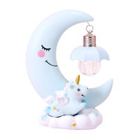 Magideal - Lámpara De Noche Con De , Adorno Bonito, Decoración Creativa Para El Hogar, Escritorio, Luz Led Nocturna Para Dormitorio Y Sala De Estar Azul