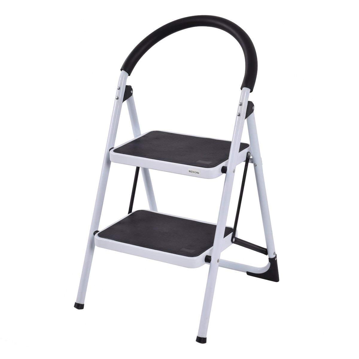 Escalera Plegable Costway Con Pedal Antideslizante, Capacidad De 150 Kg