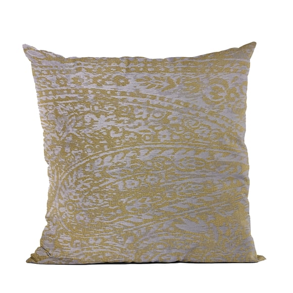 Cojín Plutus Brands Yellow Plutus Golden Leaf Jacquard