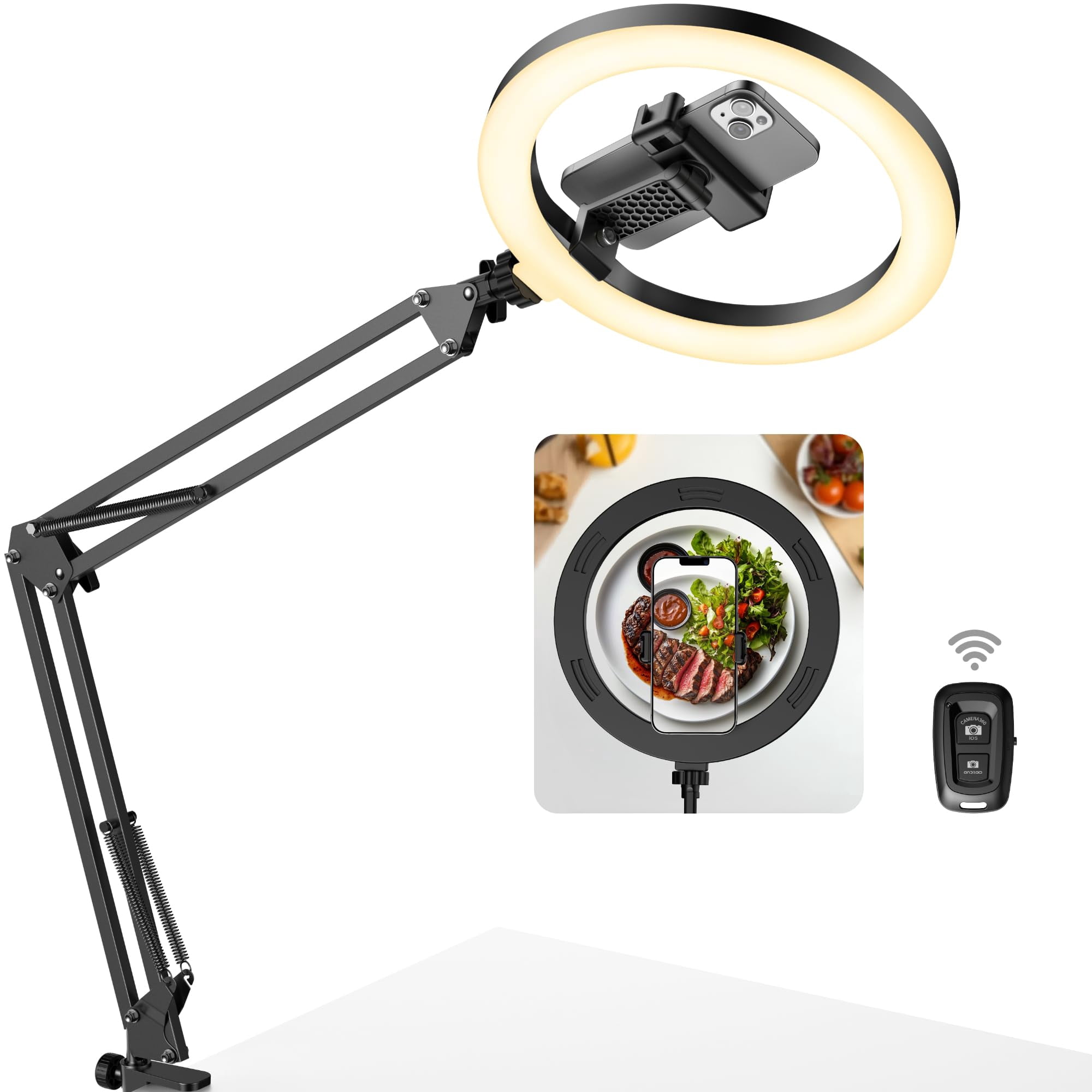 Soporte Para Teléfono Ring Light Innogear Con Mando A Distancia Para Escritorio