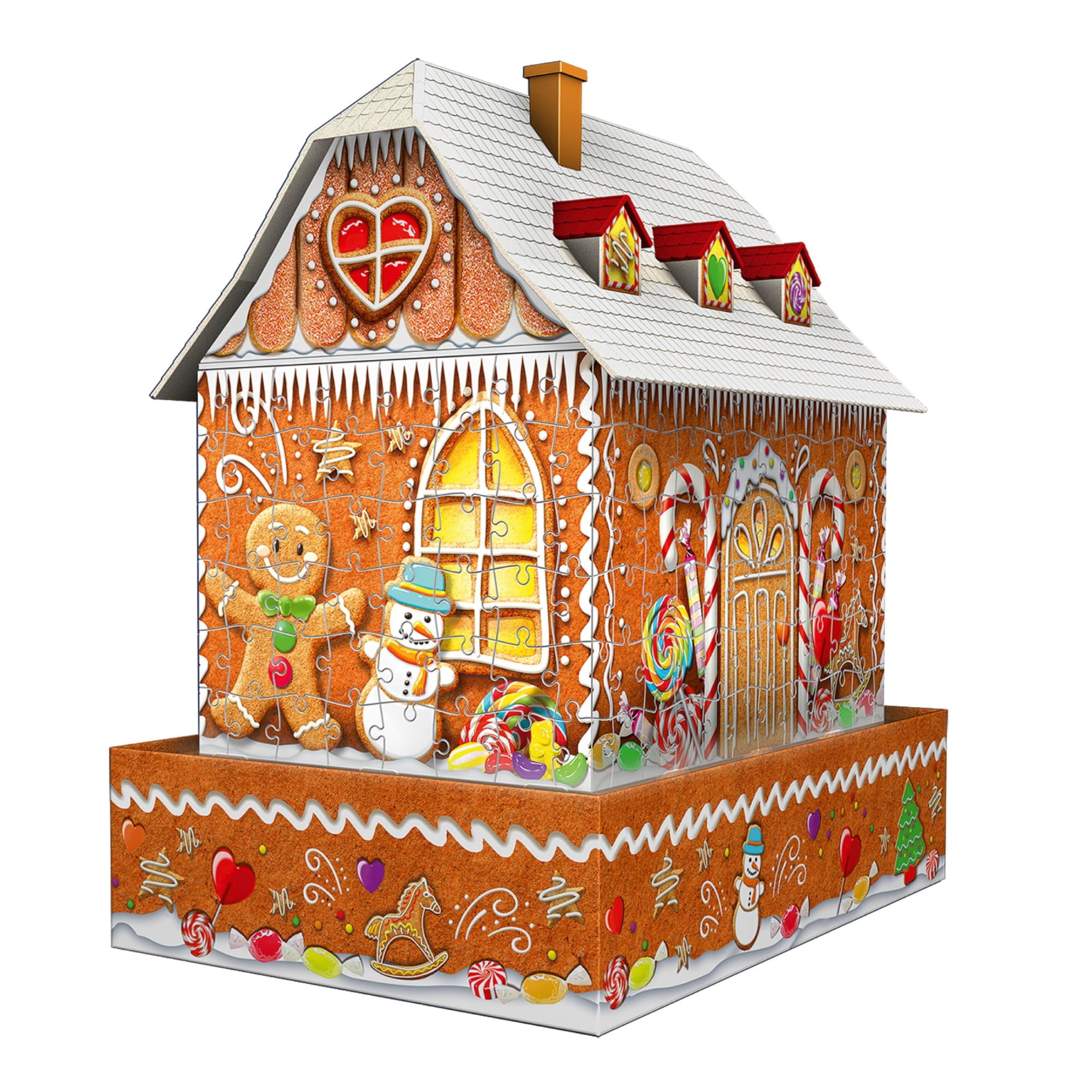 Rompecabezas Ravensburger 3d Gingerbread House Con Luces, 216 Piezas