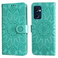 Funda Tipo Cartera Foxdock Para Oppo Find X5 Lite , Diseño Girasol En Relieve, Cuero Pu, Cierre Magnético, Soporte Y Tarjetero