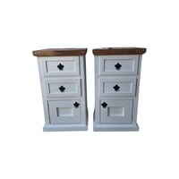 Casahogar - Velador Rustico Blanco Bicolor Consenza Pack