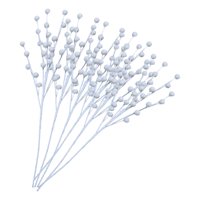 Magideal - 6 Uds Ramas De Bayas Artificiales Ramas De Bayas Decoración Del Hogar Diy Artesanía Decoración Florero Ramas De Bayas Para El Hogar Halloween Navidad Blanco