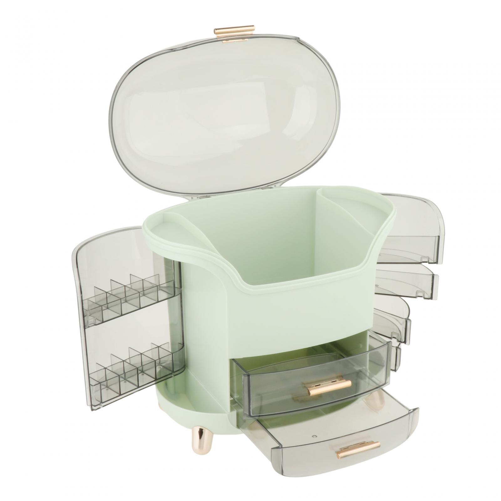Ioensy - Organizador De Maquillaje Caja De Almacenamiento De Cosméticos A Prueba De Agua Gran Capacidad 30X34X20Cm Verde Claro