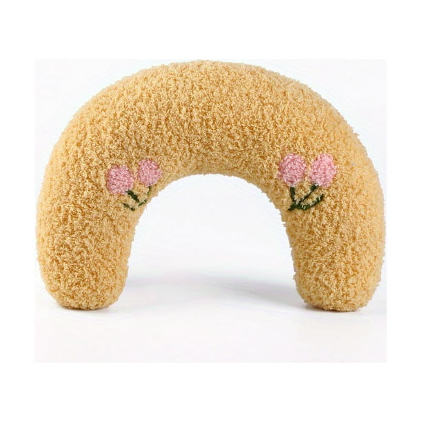 Cat Toy Pillow U-shaped Protective Pet Pillow Dog Cat Pillow Mat Stuffed Chew Toy