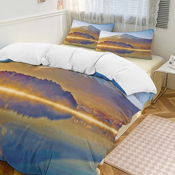 Oil Painting Style 3-Piece Twin Bed Set - Includes 1 Single Comforter And 2 Pillowcases Bedding - Fade Resistant Microfiber - Oil Painting Style