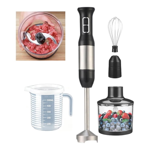 Minipimer 500w Batidora Inmersión Mano Acero Inoxidable 4en1