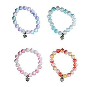 Tienda Lillifee - Pulsera De Cuentas Redondas Con Colores Suaves Con Pequeno Colgante Corazon - Para Princesas