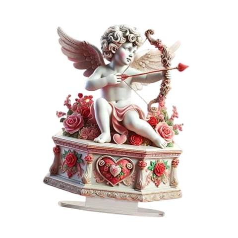 Magideal - Estatua De Escritorio Para El Día De San Valentín, Escultura, Suministros, Decoración Romántica Para El Día De San Valentín, Adorno Acrílico Plano 2D