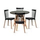 thumbnail image 1 of Comedor Mesa Redonda Negra 80cm + 4 Sillas Windsor Negras, 1 of 8