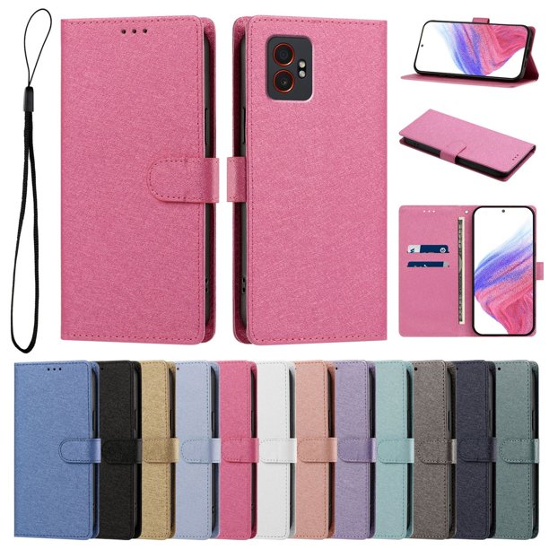 Cartera para Samsung Galaxy XCover 7 Pro con Bolsillo de Tarjetas, Rojo Rosa