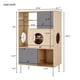 thumbnail image 2 of 2 IN 1 Modern Cat Tree & Side Cabinet with Storage, Small Wood Bookcase with Litter Box Enclosure, Cat Climbing Cabinet with Hidden Storage, 2 of 3