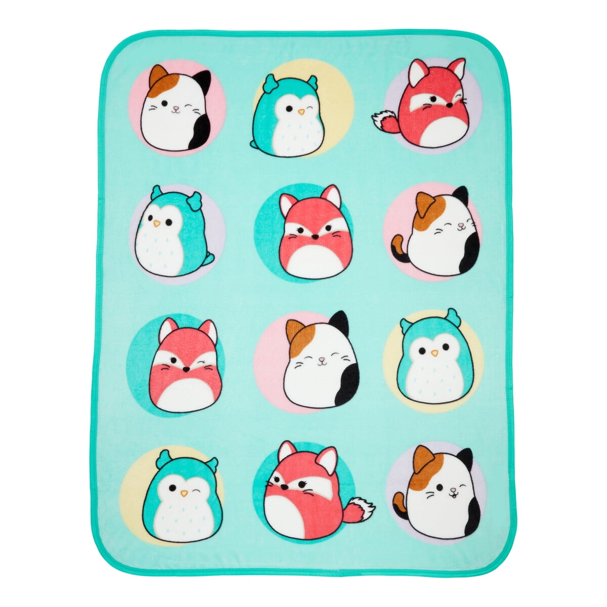 Manta Polar Squishmallows 46x60cm Infantil Teal Microfibra