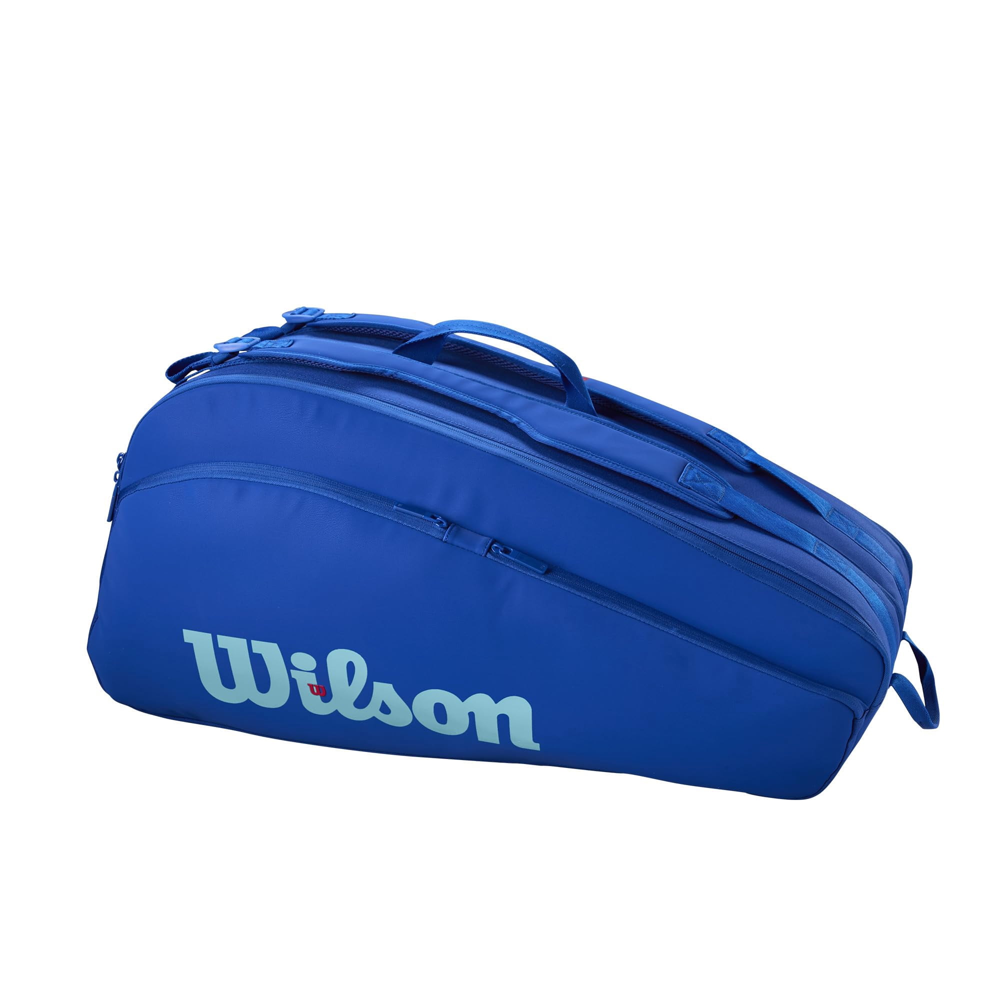Mochila De Tenis Wilson Ultra V5 Tour Blue Con Capacidad Para 2 Raquetas