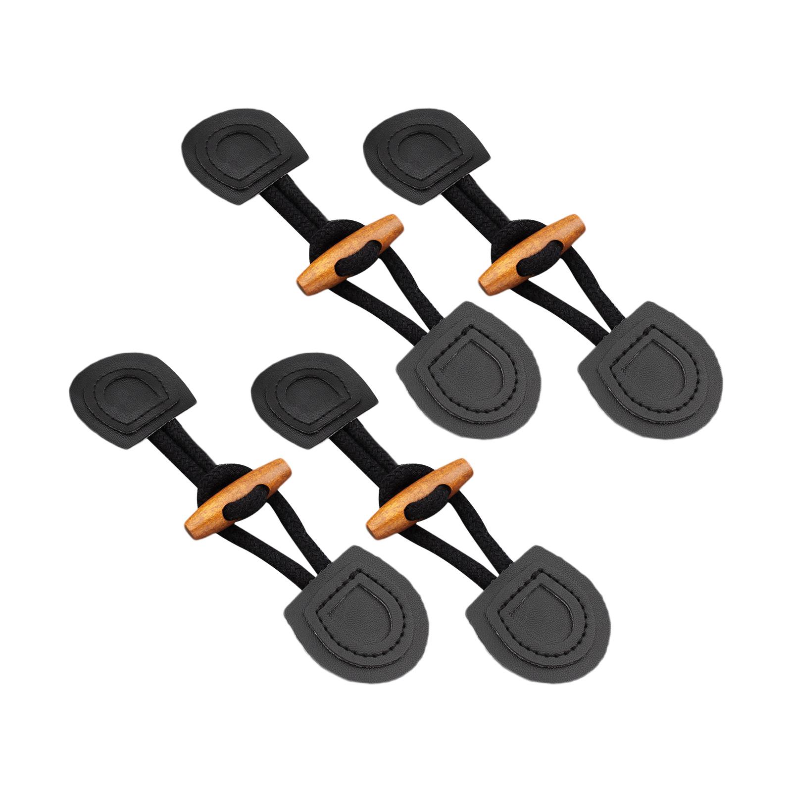 Magideal - Botones De Cierre De Palanca De Bocina De 4 Uds., Decoración De Ropa Con Botón De Costura, Sujetadores De Botón Diy Para Chaqueta Cortavientos, Capa, , Negro