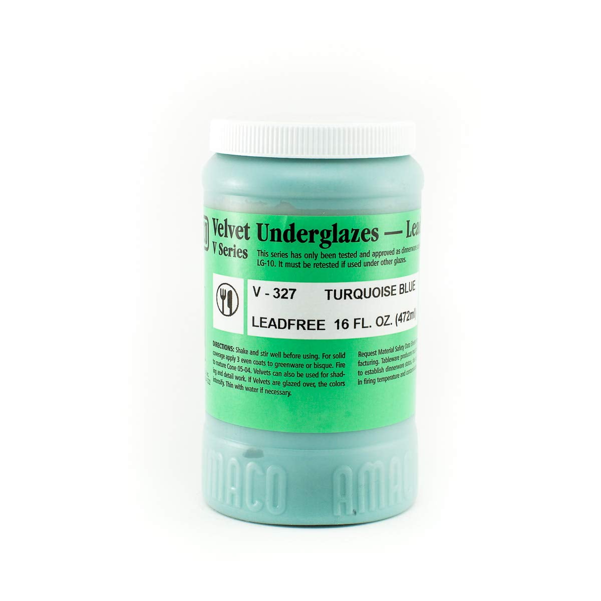 Pintura Amaco Velvet Underglaze, Azul Turquesa, 473 Ml