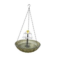 Magideal - Balcón De Baño De Pájaros Solares Césped Con Energía Solar Fuera De La Cubierta Del Jardín Del Jardín Patio Patio Colgante Patio De Baño De Pájaros Marrón