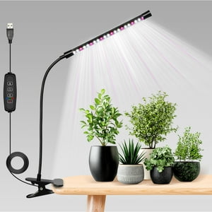 Lámpara De Cultivo Ipower Plant Grow Light, Lámpara Led De Cultivo Con Clip De Espectro Completo De 6000 K Para Plantas De Interior