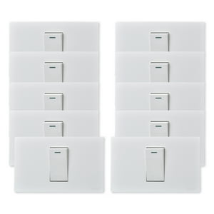 Want - Pack 10 Interruptores Simple Metálico 924 16A - Blanco