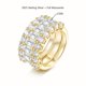 thumbnail image 4 of Conjuntos de Anillos de Boda de Moissanita Dorada para Mujer Color D Claridad VVS1 Anillo de Banda de Moissanita para Mujer Anillos de Eternidad de Plata Esterlina 925 Talla 5-9, 4 of 9