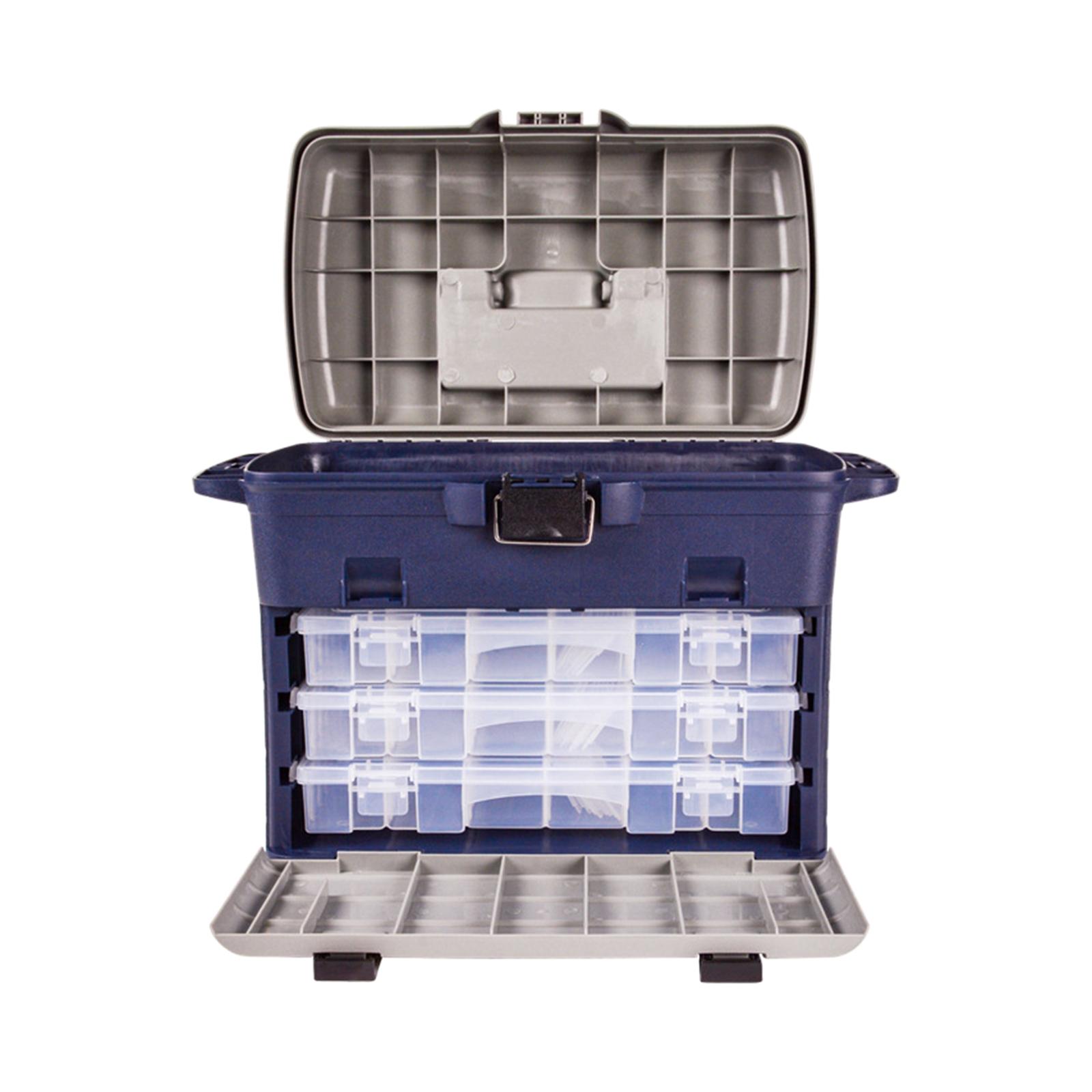 Magideal - Equipo De Pesca Caja De Aparejos Caja De Pesca Extraíble Fácil De Llevar Estuche Organizador A Prueba De Agua Capa Múltiple Para Anzuelos De Pesca De