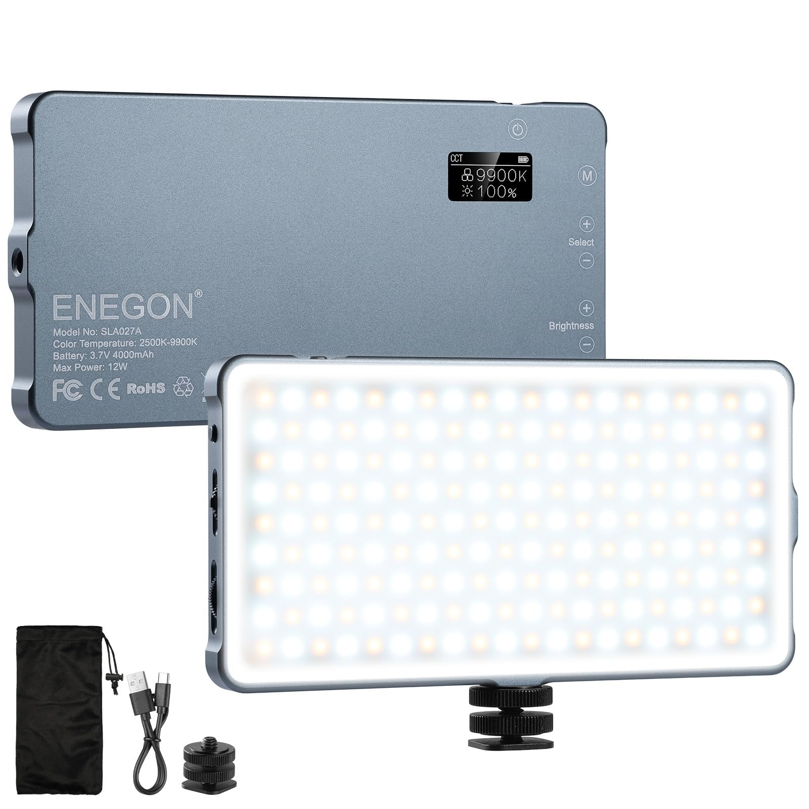 Luz Continua Para Cámara Pezax Enegon Led Recargable De 4000 Mah