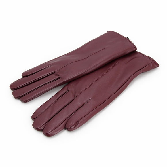 Guantes Mujer De Cuerina Básicos Invierno Elegantes Suaves rojo Talla Única