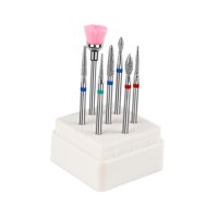 Magideal - 7X Brocas Para Uñas, Brocas Para Limas De Uñas, Brocas Removedoras Portátiles Compactas De Acero De Tungsteno, Herramientas De Decoración De Uñas Para