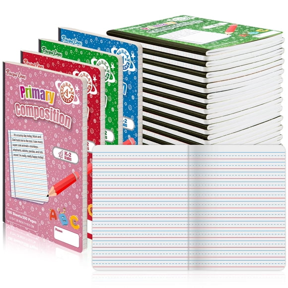 Cuadernos de composición Principal Lines – Pack de 24, 200 páginas, K‑2