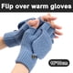 thumbnail image 2 of Guantes de invierno para mujer, paquete de 2, cálidos, de punto, convertibles, sin dedos, con gorro protector., 2 of 5