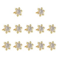 Bothyi - 12 Piezas De Porta Servilletas Con Forma De Copo De Nieve Para Navidad, Para La Fiesta De Bodas De Acción De Gracias, Color Dorado