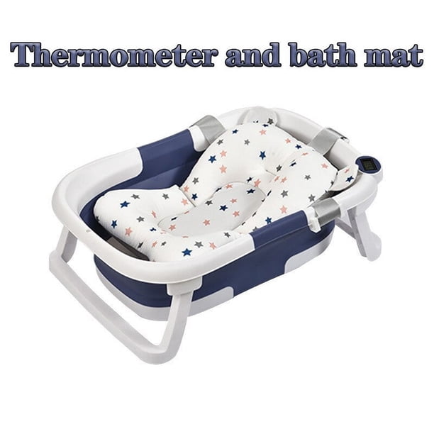 The Ultimate Baby Bathroom Basket: Real-Time Temperature Silicone Foldable Bathtub & Non-Slip Foot Bucket!