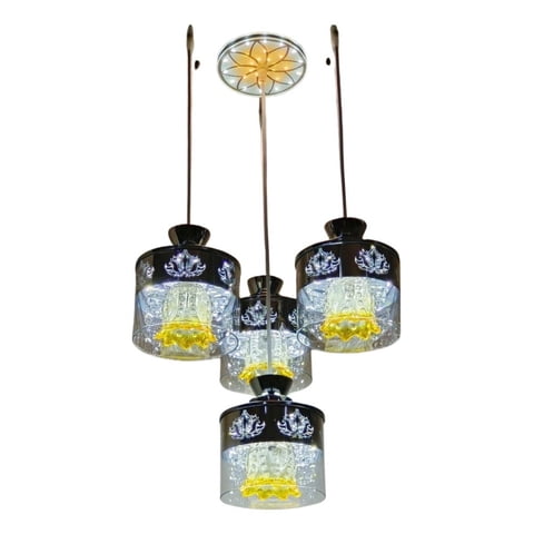 Genérico - Lampara Colgante Vidrio 4 Luces Moderna Hogar Lau