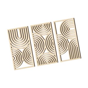 Bothyi - 3 Piezas De Arte De Pared De Madera, Decoración Rústica De Pared Para Habitación De Hotel Y Baño.