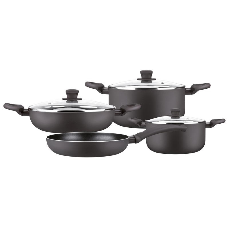 Marmicoc - Batería De Cocina 7 Piezas Aluminio Spring Negro