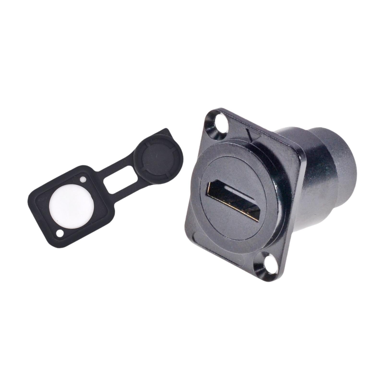 Magideal - Panel Montaje Acoplador Módulo Conector D Tipo Paso A Través Enchufe A Interfaz De Transmisión De Datos Con Extensión Protector Negro