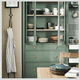 thumbnail image 3 of Vitrina de madera Vintage 90x35x180 color verde con madera natural, 3 of 3