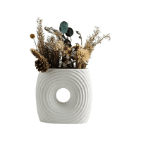 Genérico - Florero Vintage Cerámica Circular 23X9X20 Cm