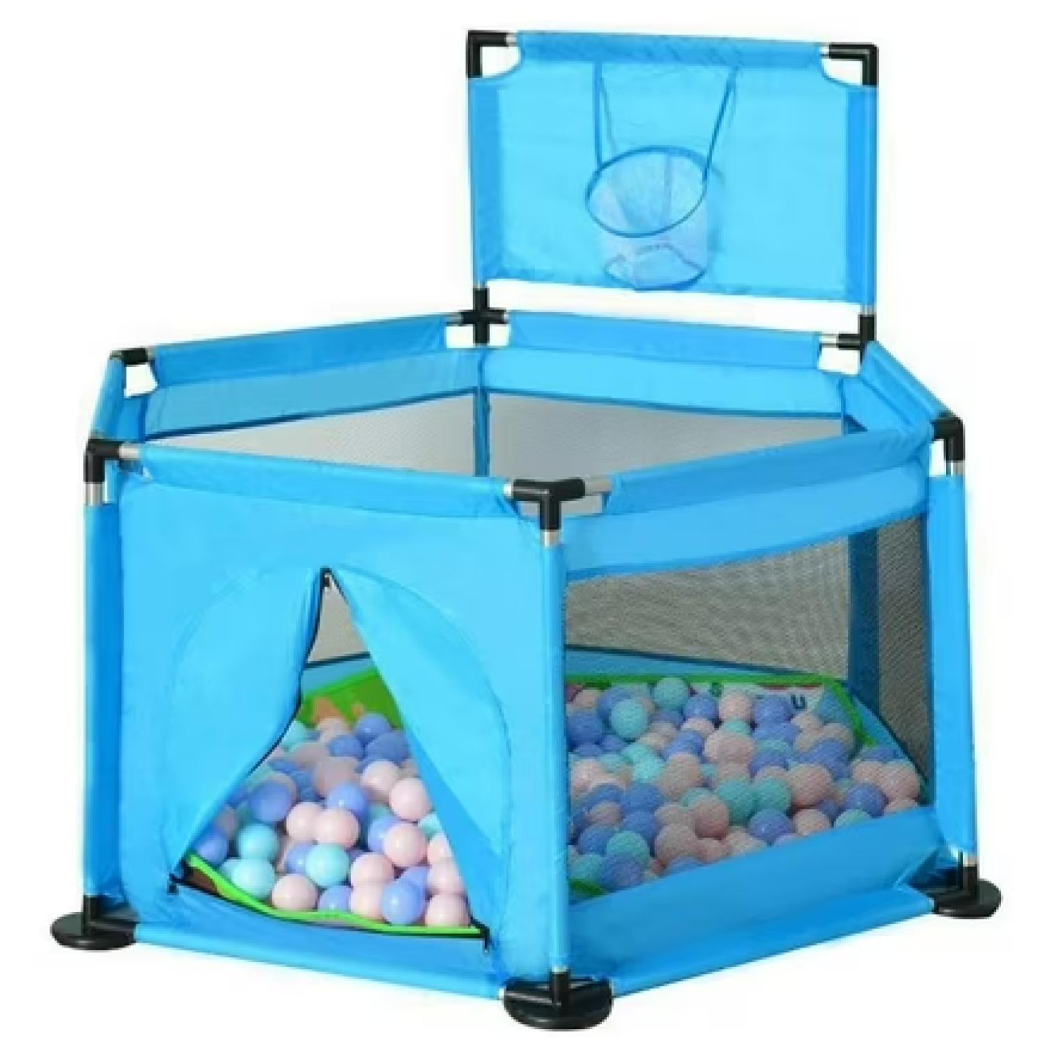 Genérico - Corral Para Bebe Con Seguridad Pelotas Y Aro De Basquet