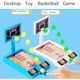 thumbnail image 2 of Juego Basquet de Mesa Zasnynua 2 Pack Mini Plastico, 2 of 3