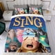 thumbnail image 4 of Sing Movie Conjunto de sábanas temático, trío de piezas, cómodo y amigable con la piel, diseño único, regalo de decoración para el hogar para familiares, amigos y fans,140cm *210cm, 4 of 6