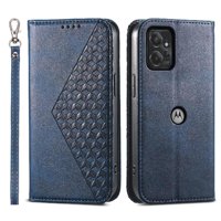 Funda Flip Foxdock Para Motorola Moto G Power 2023 , Estilo Billetera Con Diseño Rombo, Correa De Mano Y Soporte, Uso Diario