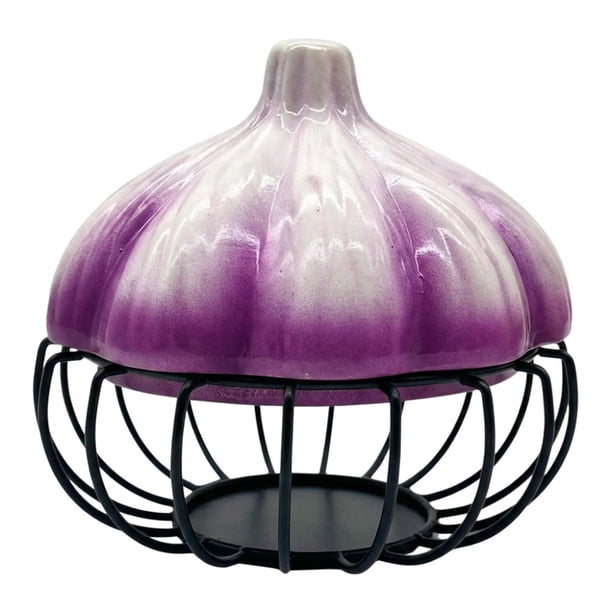Porta Ajos Decorativo Caja Para Ajos Organizador Cocina purpura