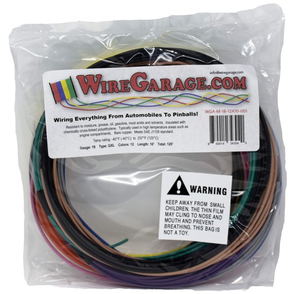Cable WireGarage 18 AWG 3 m 12 colores (120 pies total)