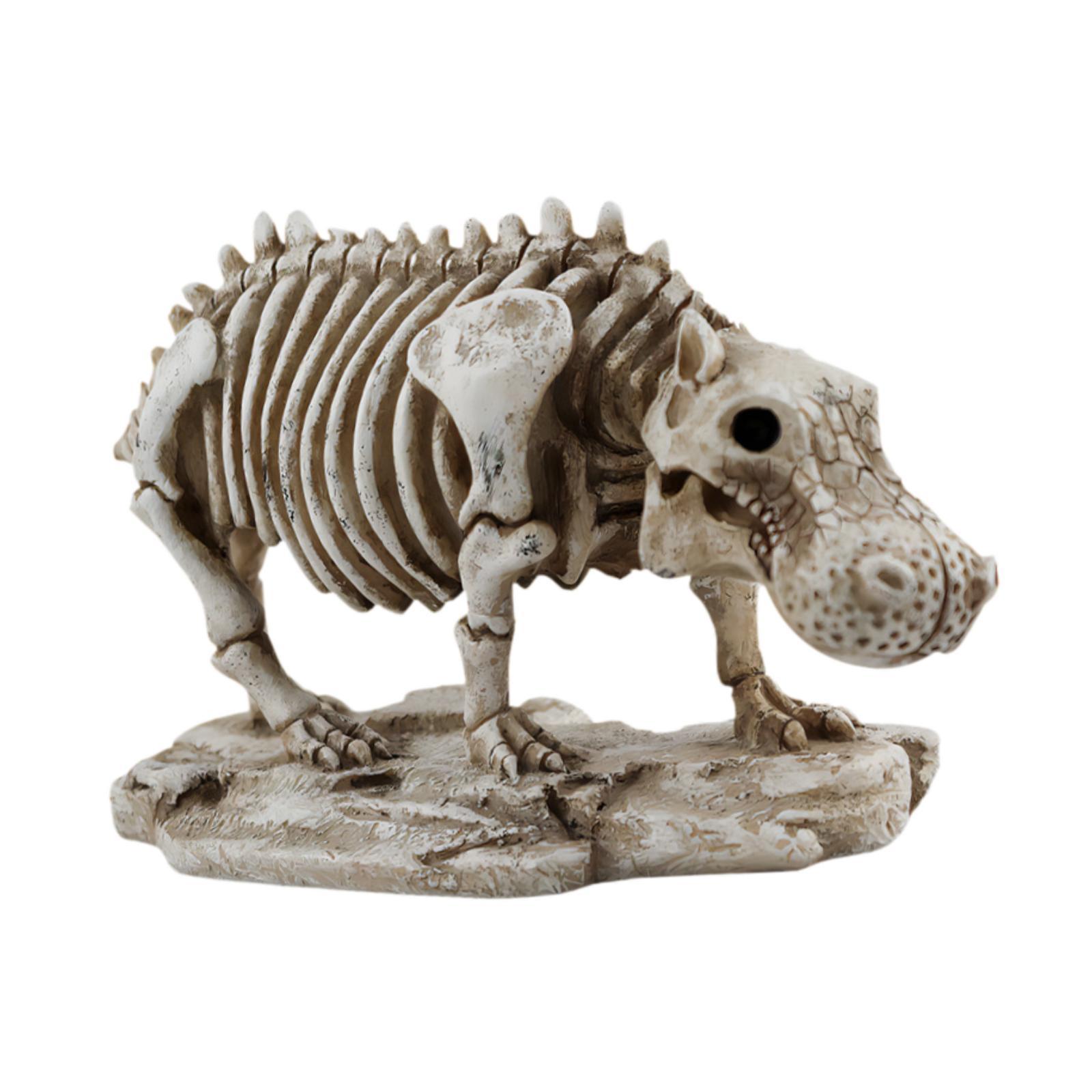 Magideal - Estatua De Esqueleto De Hipopótamo, Escultura Animal, Decoración De Halloween, Artesanía Creativa, Adorno De Escritorio Para Dormitorio, Estante, Sala